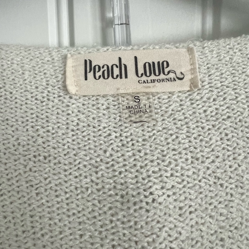 Peach Love California White Sweater Black Stars - Picture 6 of 7
